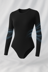 Crew Neck Long-Sleeve Bodysuit - Soft, Second Skin Fit | FlowVivi