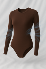 Crew Neck Long-Sleeve Bodysuit - Soft, Second Skin Fit | FlowVivi