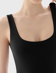 Square Neck Sleeveless Bodysuit - Soft, Second Skin Fit | FlowVivi