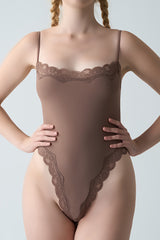 Lace Cami Bodysuit - Soft, Second Skin Fit | FlowVivi