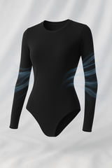 Crew Neck Long-Sleeve Bodysuit - Soft, Second Skin Fit | FlowVivi-bodysuit-midnight-2XS