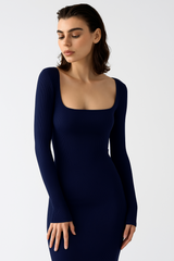 Long sleeve Sexy Isis-Slip Maxi Dress | FlowVivi-dress-FlowVivi Bodysuits-