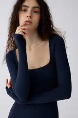 Long sleeve Sexy Isis-Slip Maxi Dress | FlowVivi-dress-FlowVivi Bodysuits-Nocturne-S