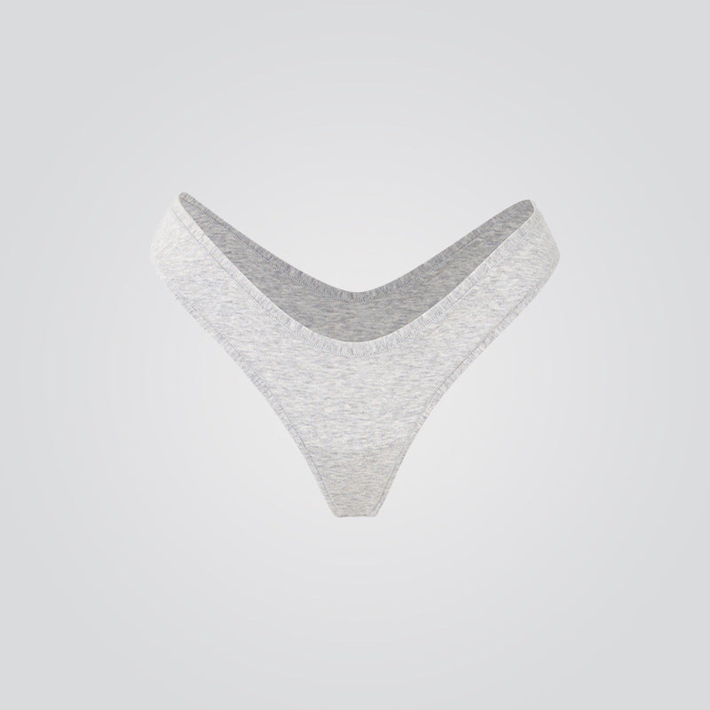 Sexy Cotton Thong, second skin | FlowVivi-underwear-FlowVivi Bodysuits-Ash-S